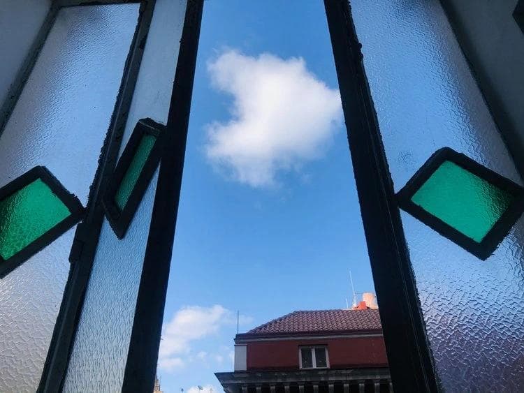 A stained glass window