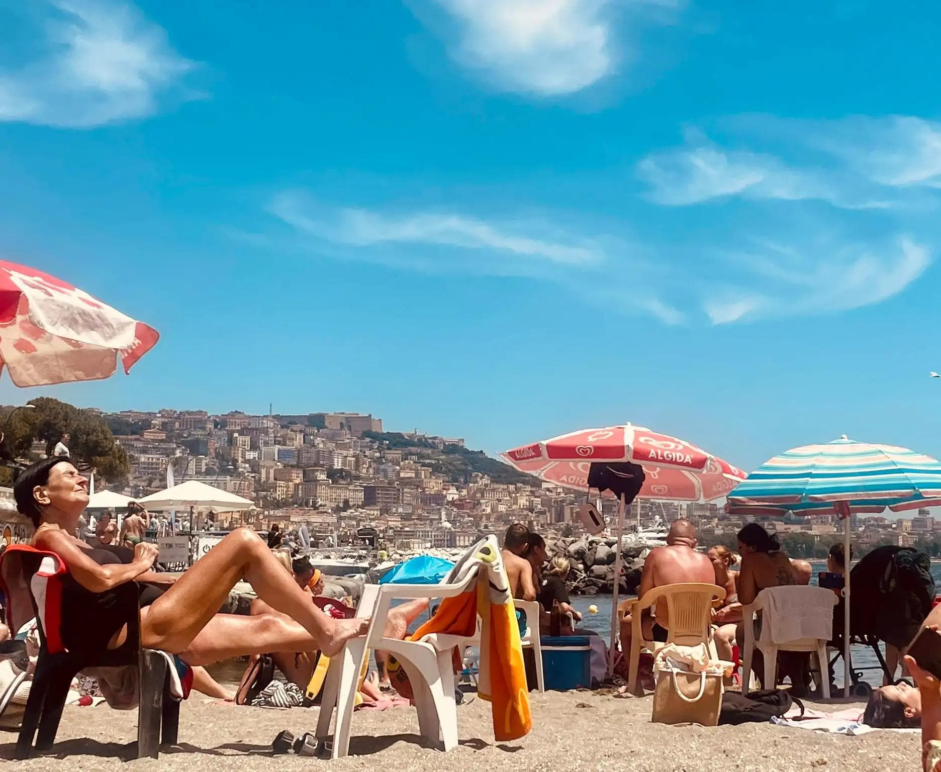 A mature lady on a beach